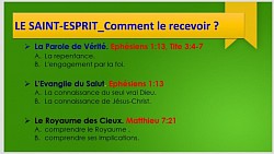 Les (03) trois cours pour recevoir le Saint-esprit.
